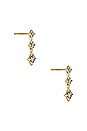 view 2 of 4 Bright Lights Drop Earrings in 14k Yellow Gold & White Diamond