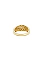 view 3 of 3 Pave Pistachio Dome Ring in 10k Yellow Gold & White Diamond