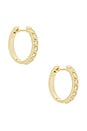 view 1 of 3 La Scala Hoop Earrings in 10k Yellow Gold & Lab Diamond