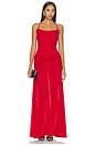 view 1 of 3 Nensi Ruched Mesh Maxi Dress in Red
