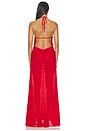 view 3 of 3 Nensi Ruched Mesh Maxi Dress in Red