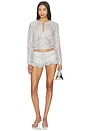 view 5 of 6 Peonie Ruffled Metallic Knit Short in Silver