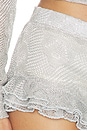 view 6 of 6 Peonie Ruffled Metallic Knit Short in Silver