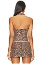 view 3 of 5 Juli Fitted Sequined Halterneck Top in Brown