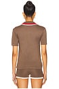 view 3 of 4 Yuan Polo Top in Milky Brown