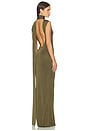 view 1 of 6 Dianne Scarf Wrap Gown in Pine Green