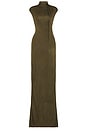 view 5 of 6 Dianne Scarf Wrap Gown in Pine Green