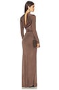 view 1 of 6 Sylveeah Draped Cowl Gown in Dark Mushroom
