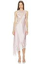 view 1 of 7 Ellis Silk Midi Dress in Blush & White