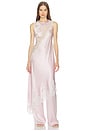 view 5 of 7 Ellis Silk Midi Dress in Blush & White