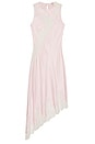 view 6 of 7 Ellis Silk Midi Dress in Blush & White