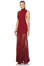 view 1 of 6 Kera Mock Neck Knit Gown in Deep Red