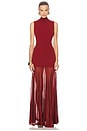 view 2 of 6 Kera Mock Neck Knit Gown in Deep Red