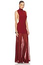 view 4 of 6 Kera Mock Neck Knit Gown in Deep Red
