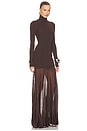 view 2 of 5 Imogen Long Sleeve Gown in Dark Brown