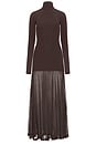 view 5 of 5 Imogen Long Sleeve Gown in Dark Brown