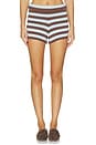 view 2 of 8 SHORT IZABELLE in Blue & Brown Stripe