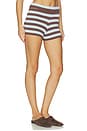 view 3 of 8 SHORT IZABELLE in Blue & Brown Stripe