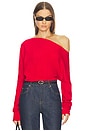 view 1 of 7 Yolaine Cashmere Off-shoulder Sweater in Red