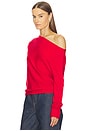 view 3 of 7 Yolaine Cashmere Off-shoulder Sweater in Red