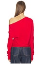 view 4 of 7 Yolaine Cashmere Off-shoulder Sweater in Red