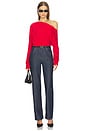 view 5 of 7 Yolaine Cashmere Off-shoulder Sweater in Red