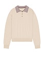 view 5 of 6 Marielle Long Sleeve Knit Polo in Tan