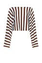 view 5 of 6 Izabelle Striped Sweater in Blue & Brown Stripe