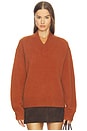 view 1 of 6 Doris Cashmere V-neck Sweater in Rust