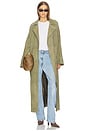 view 1 of 7 Louise Suede Coat in Dark Sage Green