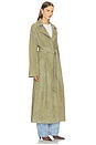 view 3 of 7 Louise Suede Coat in Dark Sage Green