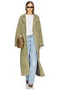 view 5 of 7 Louise Suede Coat in Dark Sage Green