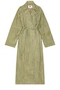 view 6 of 7 Louise Suede Coat in Dark Sage Green