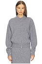 view 2 of 5 Velma Knit Bomber Jacket in Grey