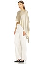 view 3 of 6 Belle Silk Cape in Satin Beige