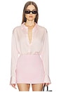 view 1 of 6 CAMISA ODETTE in Blush & White Stripe
