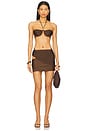 view 5 of 6 Plisse Mini Skirt in Brown