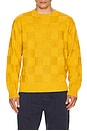 view 3 of 4 Check Knit Crewneck Sweater in Ochre