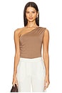 view 1 of 4 Harlyn One Shoulder Top in Brown