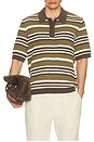 view 1 of 4 Samarco Short Sleeve Polo in Burnt Olive Stripe