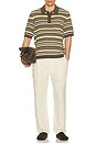view 3 of 4 Samarco Short Sleeve Polo in Burnt Olive Stripe