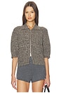 view 1 of 4 Sakelsie Short Sleeve Cardigan in Fossil Melange