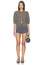 view 4 of 4 Sakelsie Short Sleeve Cardigan in Fossil Melange