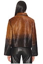 view 4 of 5 CHAQUETA CUERO SALYLO in Dark Brown Dip-dye