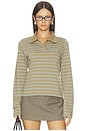 view 1 of 5 Sadonell Long Sleeve Polo in Lead Stripe