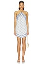 view 1 of 4 ROBE MINI DOS NAGEUR AMELIE in Blue Mosaic Print