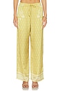 view 1 of 6 PANTALON LARGE MACEY in Mustard Mosaic Print