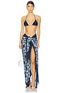 view 6 of 7 Print Pareo Skirt in Blue Print
