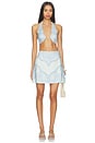 view 5 of 6 Elory Mini Skirt in Aqua Shell Print