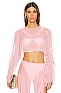 view 1 of 4 Thoma Cropped Shirt in Baby Pink